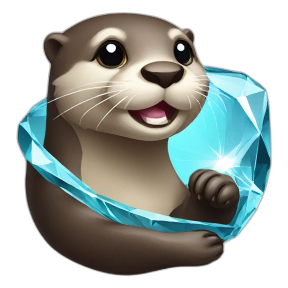 otter with diamond sticker