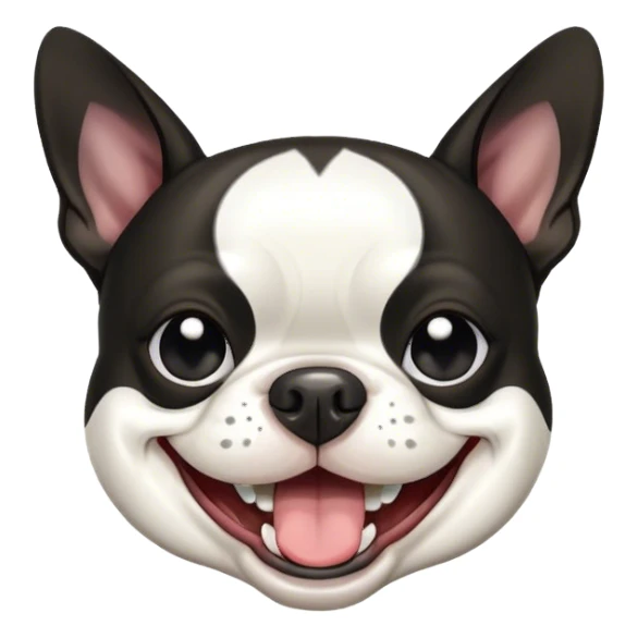 Boston terrier laughing sticker