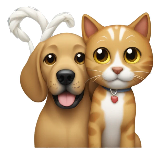 dog and cat tails intertwined  sticker