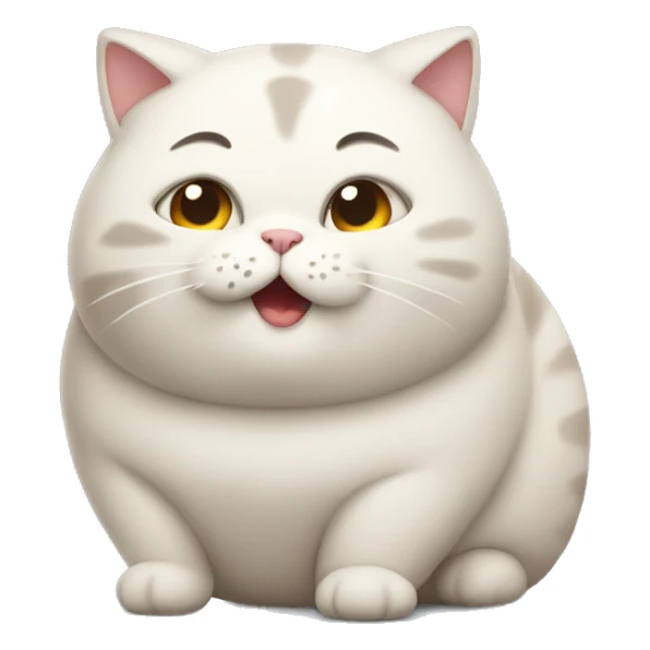 chubby cat with a belly sticker