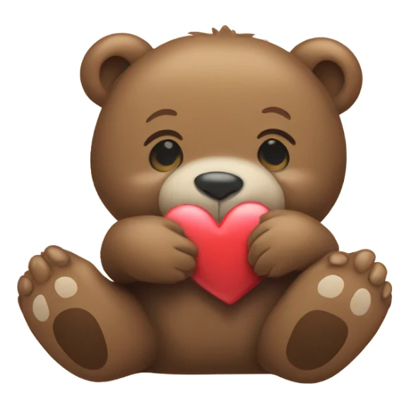 Bear holding heart sticker
