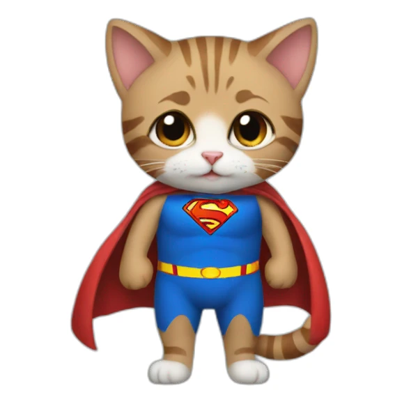 cat in a superman costume sticker