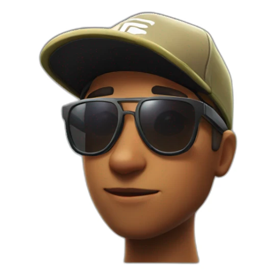 Boy with sunglasses and cap in fortnite  sticker