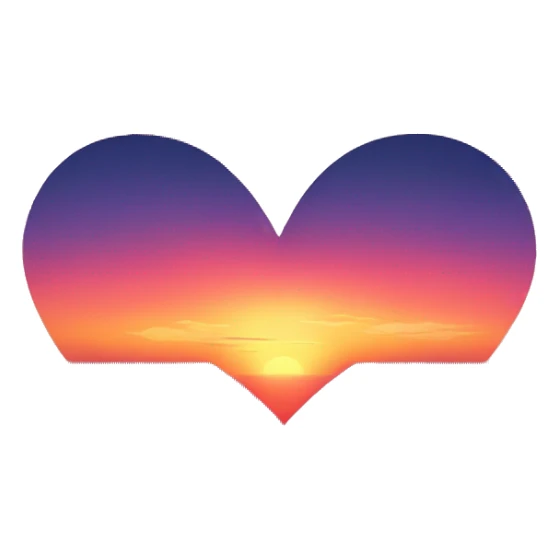 Sunset heart sticker
