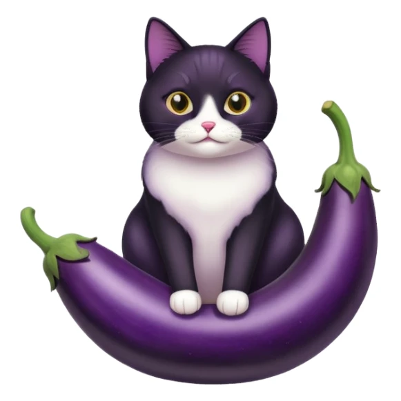 Cat on a egg plant  sticker