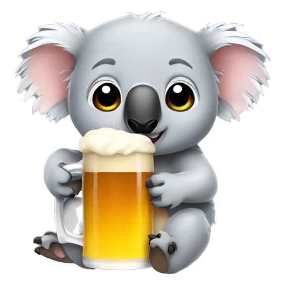 Koala with a beer sticker
