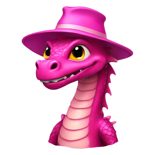 Dragon in pink hat sticker