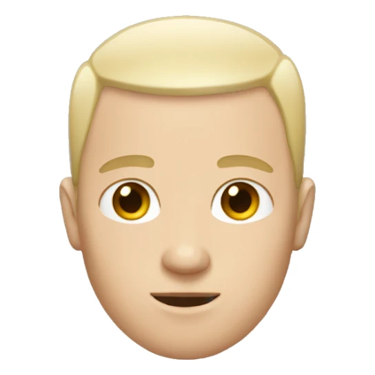 white man with shaved hair sticker