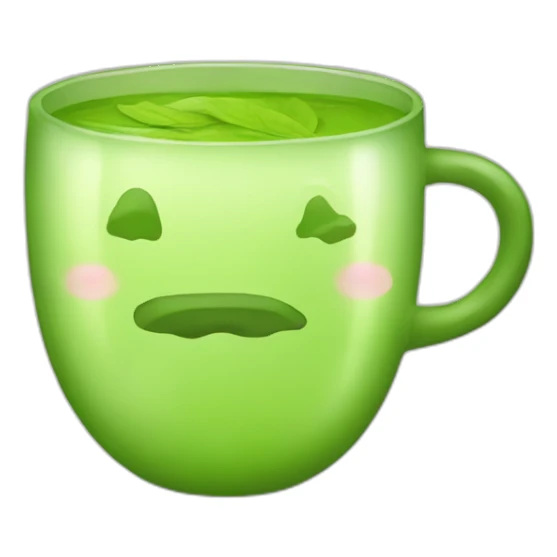 a cup green tea-bubble-chat sticker