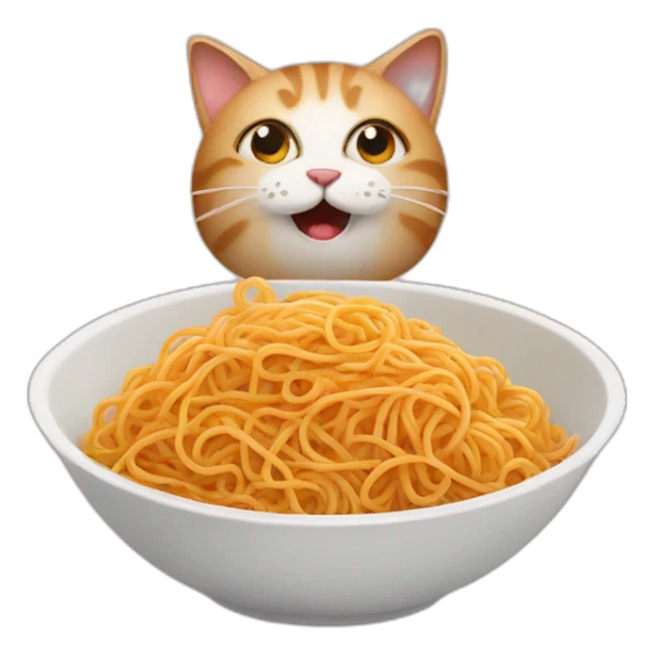 cat with spaghetti sticker