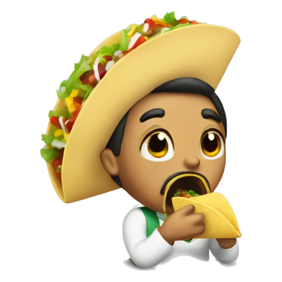 Mexican eating taco sticker
