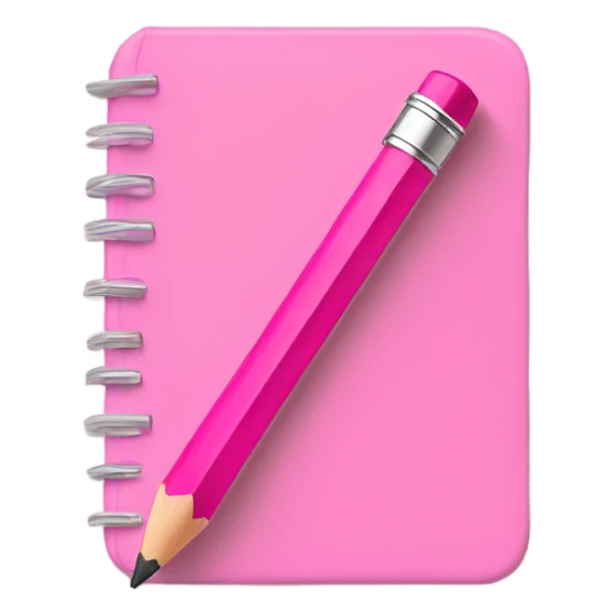 Pink pencil taking notes in pink notebook sticker