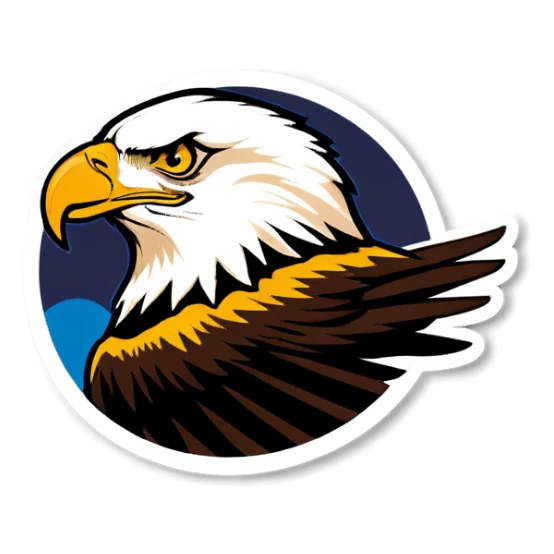 Strong circular Wind blowing under the eagle wing sticker