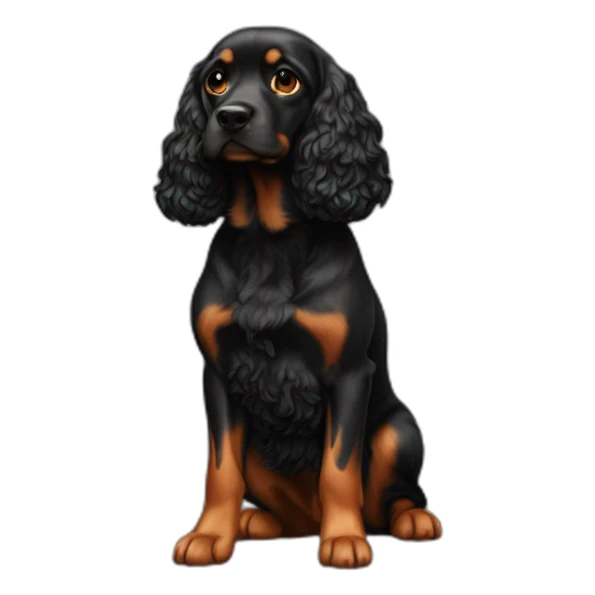 Cocker black and fire sticker