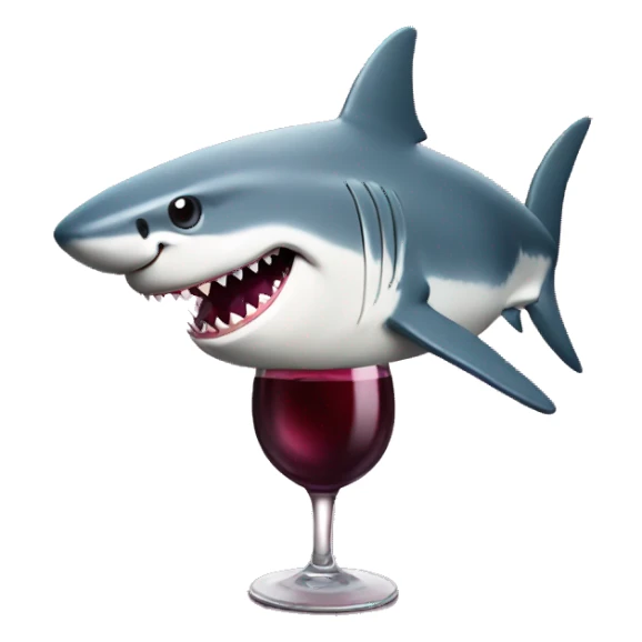 shark with wine sticker
