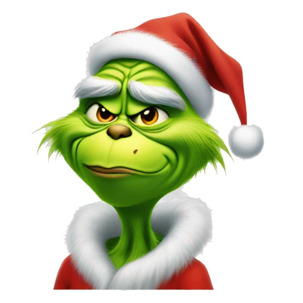 The grinch wearing Santa clothes sticker