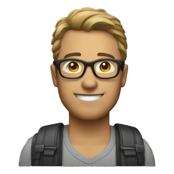 man wearing biking glasses sticker