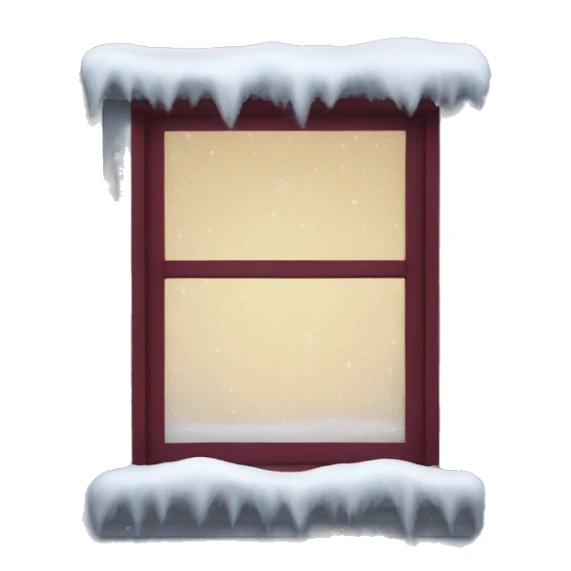 snowy burgundy window  sticker