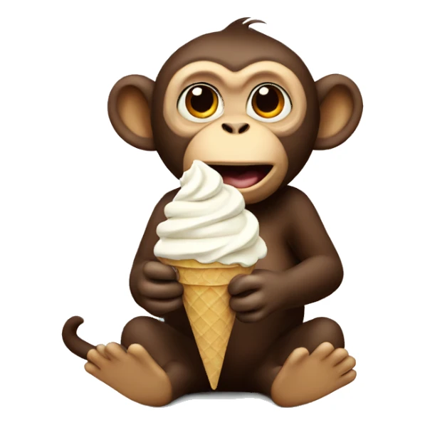 Monkey eating ice cream  sticker