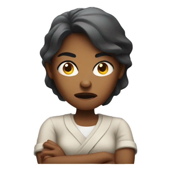 Angry woman crossing her arms sticker