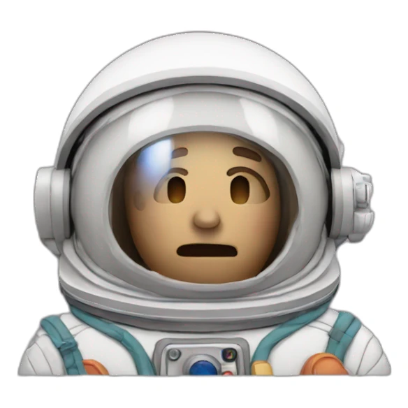 exhaling astronaut face sticker