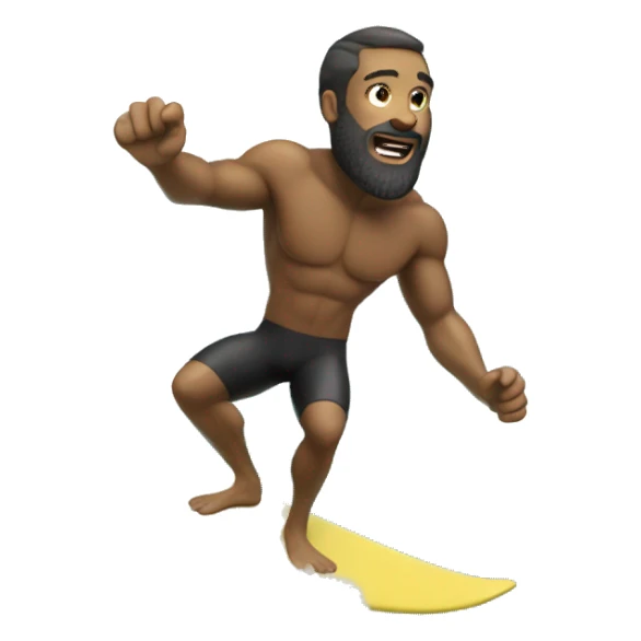 Man with beard surfing a big wave sticker