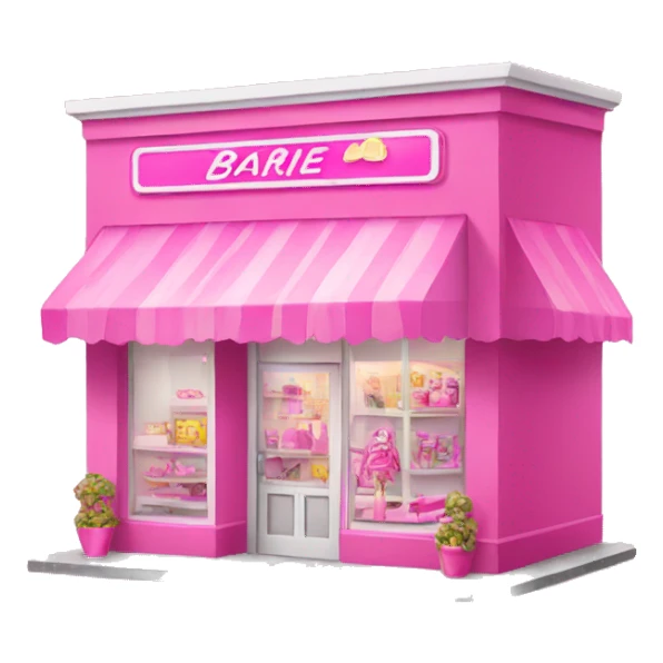 pink barbie shop sticker