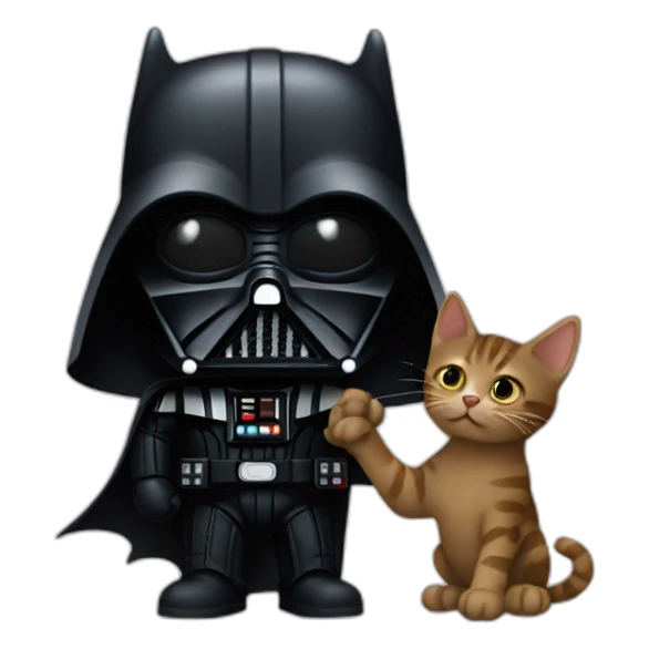 Darth Vader holding a cat sticker