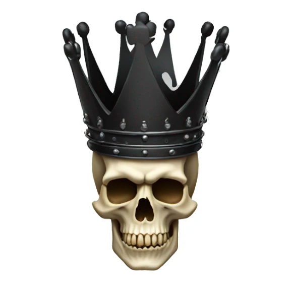 skull king crown black sticker
