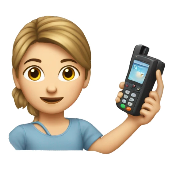 Une fille avk son téléphone  sticker