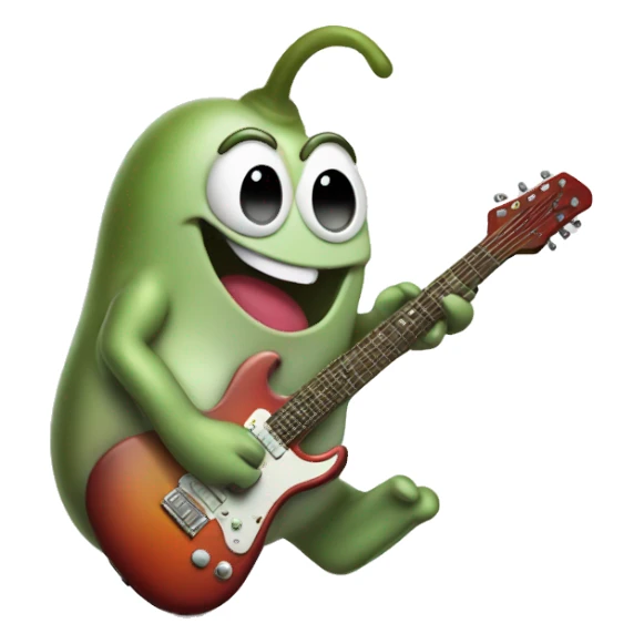 Happy slug playing electric guitar sticker