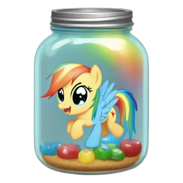 rainbow dash in a jar sticker