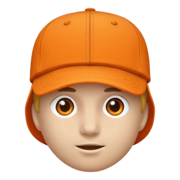 Orange baseball hat with nothing on it sticker
