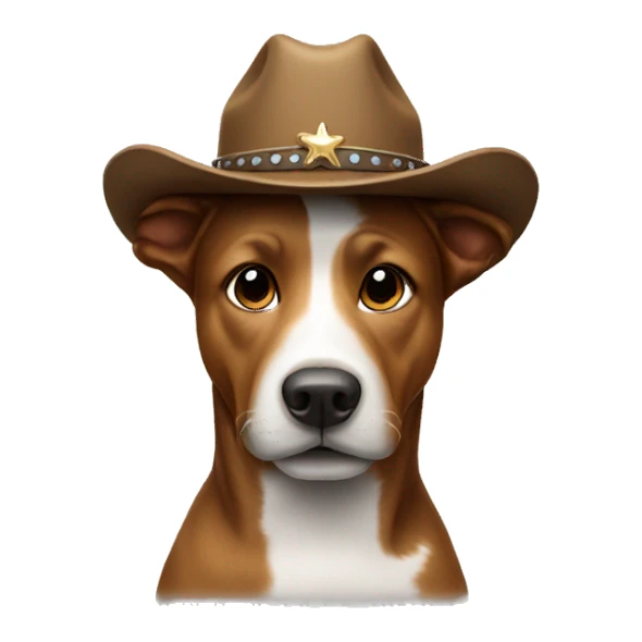 Dog wearing cowboy hat sticker