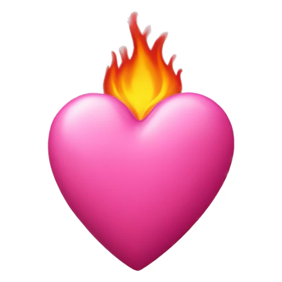 Pink heart burning sticker
