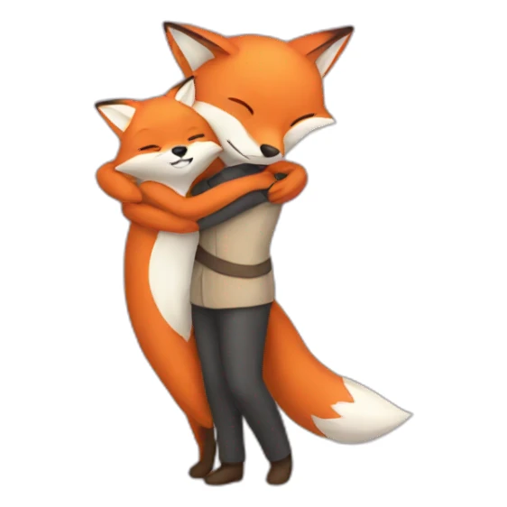 hug feminine fox sticker