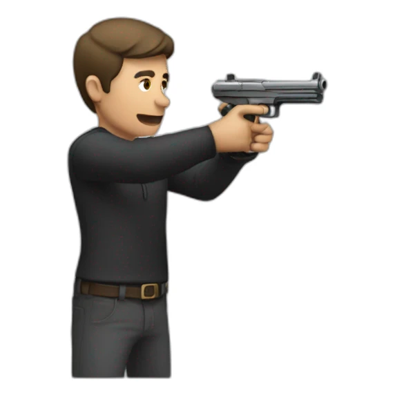 man shooting a gun sticker