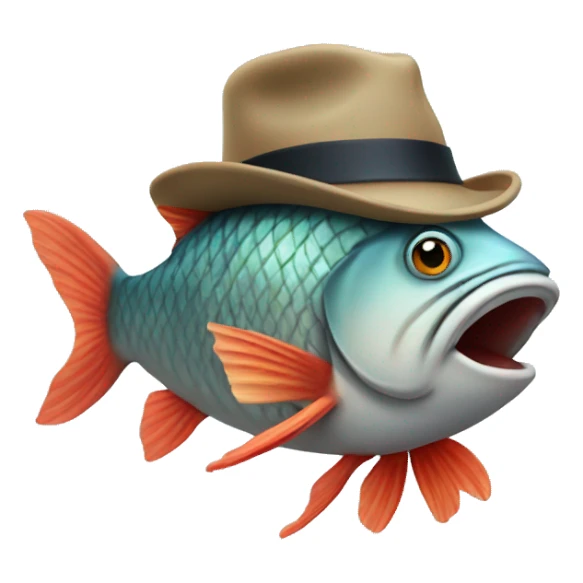 Fish with à hat sticker