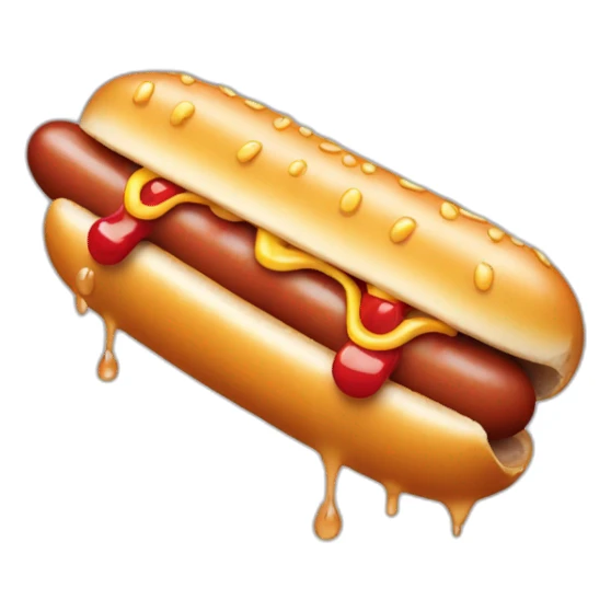 Dripping wet hotdog sticker