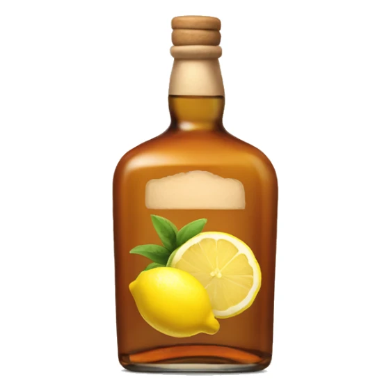 Bourbon, ginger, lemon bottle or label  sticker