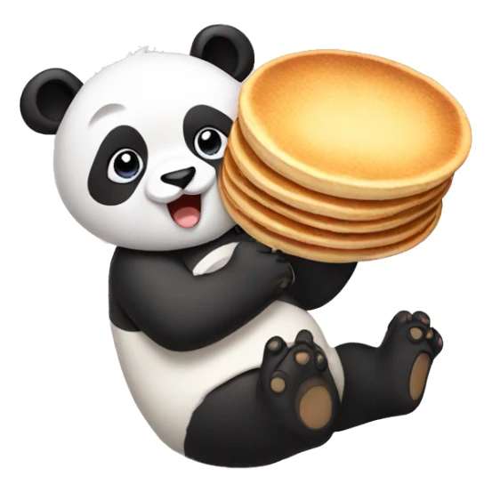 Panda with pancake  sticker