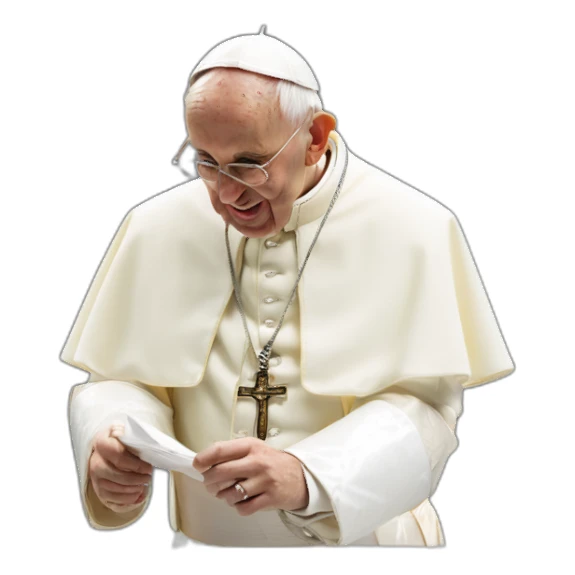 the pope innocently snorting lines sticker