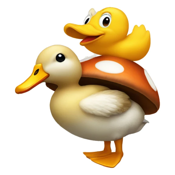 Mushroom riding a duck sticker