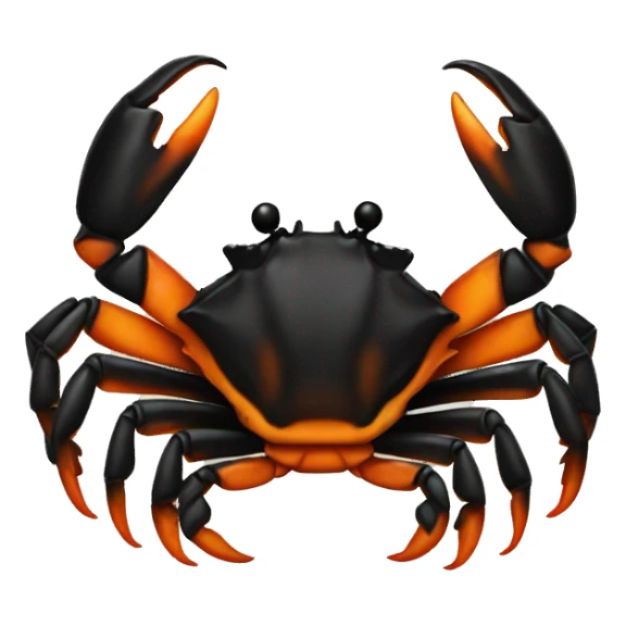 crab half black, half orange burnt sticker