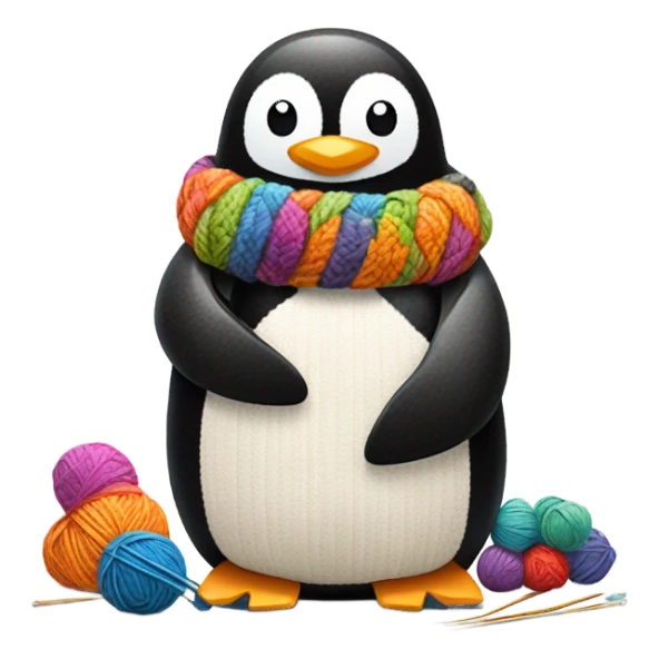 A Penguin knitting sticker