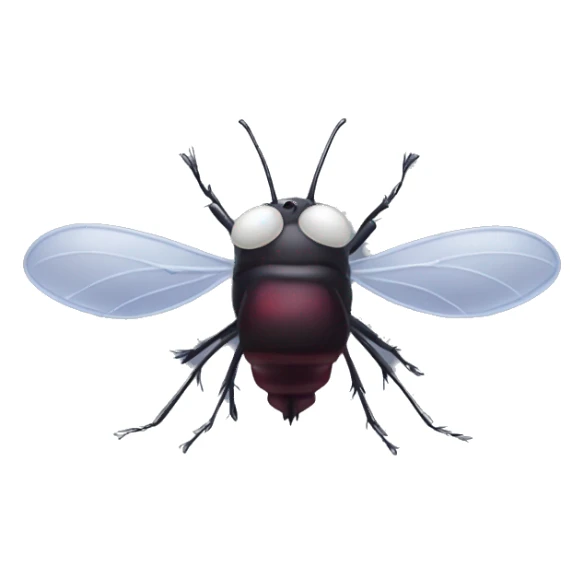 A midge (very tiny fly from scotland) looking like a vampire (tooth) sticker