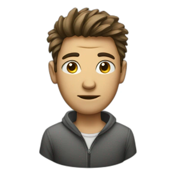 man with scribbled heaad sticker