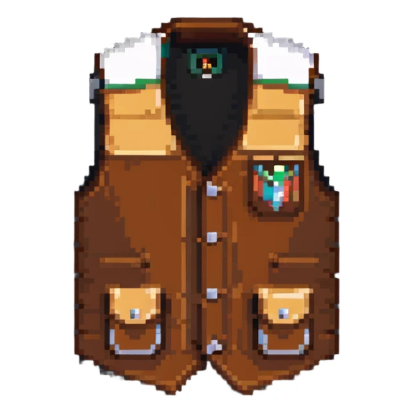 Brown leather vest sticker