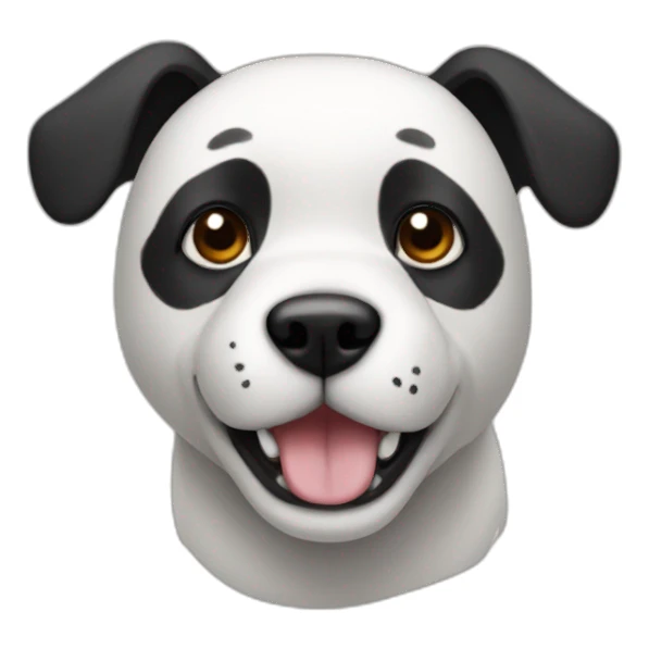 Dog with panda's head sticker