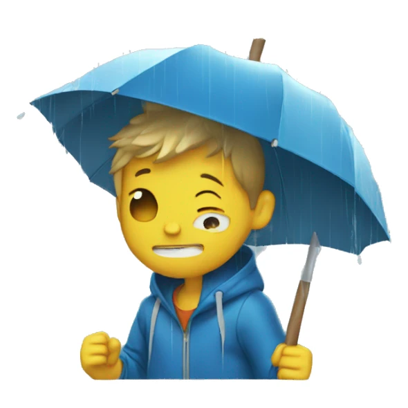 Boy smash in rain  sticker